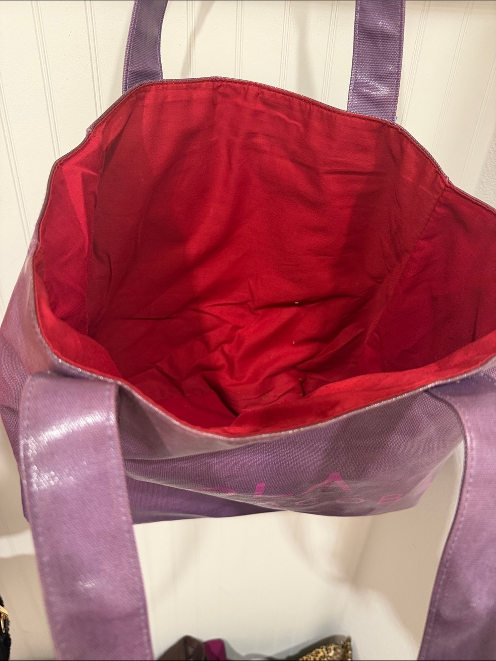 Marc Jacobs Purple Tote with Pink Logo - Picture 5 of 5